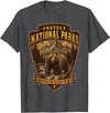 National Parks Conservation Co Protect National Parks Bear Vintage Arrowhead Badge Apparel T-Shirt - Dark Heather Grey