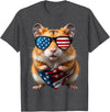 Hamster 4th Of July American Independence Day USA Patriotic T-Shirt - Dark Heather Grey