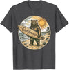 Retro Coastal Surf Bear Vintage Beach Apparel Vintage California Surf Bear Beach Retro Coastal Summer T-Shirt - Dark Heather Grey