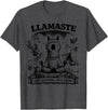 Llamaste Outdoor Society by The Maesthetics Llamaste Vintage Llama Meditation Outdoor Camping T-Shirt - Dark Heather Grey