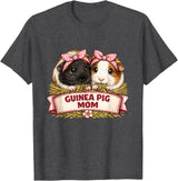 Cute Guinea Pig Mom Cavy Lover Apparel Co Guinea Pig Mom T-Shirt - Dark Heather Grey