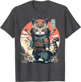 NINJA KITTEN WARRIORS Japanese Samurai Cat Tattoo, Kawaii Ninja Cat Women, Girls T-Shirt