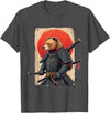 Japanese Samurai Bear Woodblock Art Samurai Brown Bear Ukiyo-e Ink Warrior Art Japanese Bear Art T-Shirt - Dark Heather Grey