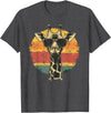 The Giraffe Fan Co. Giraffe Vintage Sunglasses Funny T-Shirt - Dark Heather Grey