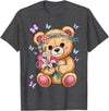 Bear Lover Gift Co. Cool Crowned Teddy Bear for Flowers Lovers T-Shirt - Dark Heather Grey