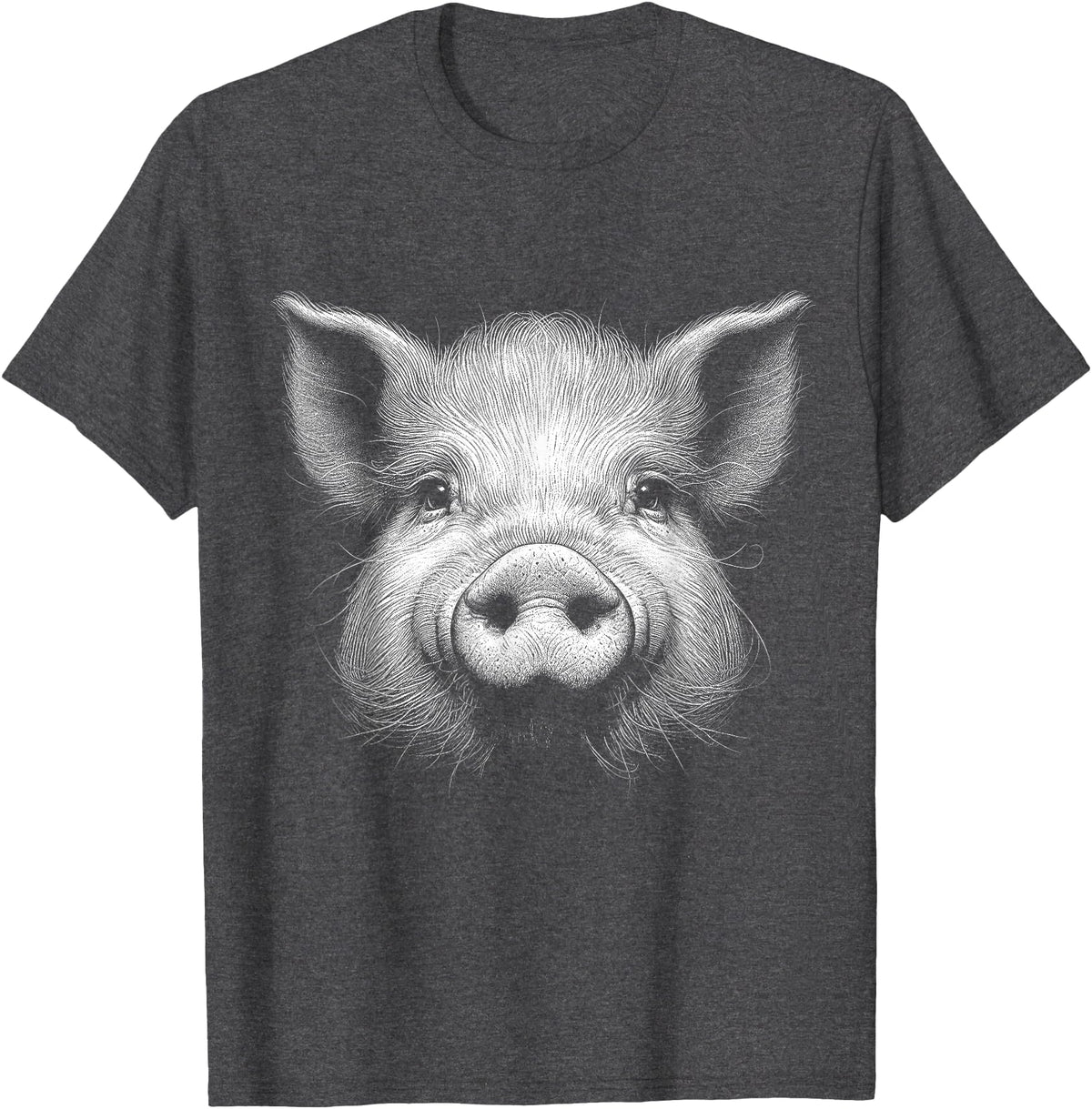 Animal Lovers Funny Quotes And Designs Pig Face Lover Art Design For Men And Women T-Shirt - Dark Heather Grey