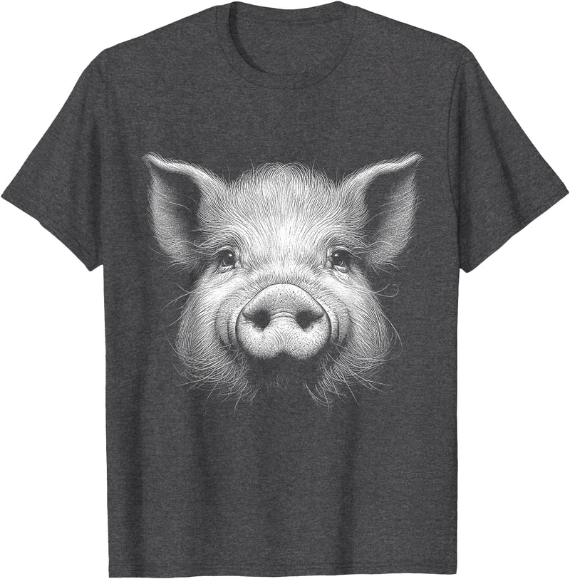Animal Lovers Funny Quotes And Designs Pig Face Lover Art Design For Men And Women T-Shirt - Dark Heather Grey