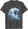 Sea Ocean Animal Art Polar Bear Ocean Sea Polar Bear Motif Marine Mammal Artwork T-Shirt - Dark Heather Grey