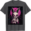 Anime Rabbit Goth Teddy Bear Gothic Anime Bunny T-Shirt in Dark Heather Grey