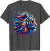 Funny Lion lover Gifts Colorful Lion T-Shirt - Dark Heather Grey
