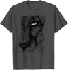 A Lions Gaze Aesthetic Lioness Face Graphic Leaders of African Pride Lions Womens T-Shirt - Dark Heather Grey