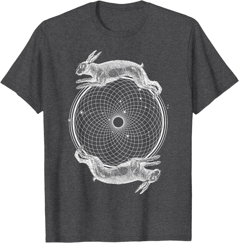 Torus Rabbits - Sacred Geometry T-Shirt in Dark Heather Grey