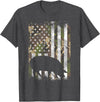 BoredKoalas Farming Farm Shirts Farmer Gifts Camo US Flag Pig Vintage Farm Animal Patriotic Farmer Gift T-Shirt - Dark Heather Grey