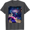 Rabbit Wildlife Animal Universe Galaxy Stars Bunny Rabbits T-Shirt in Dark Heather Grey