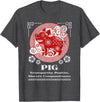Chinese Zodiac Pig T-Shirt - Red, Small, Short Sleeve, Mandarin Collar, Unisex-Adult - Dark Heather Grey