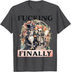 Skeleton Bachelorette Halloween Wedding Bride Babe Fucking Finally Bridesmaid Skeleton Bride Groom Halloween T-Shirt - Dark