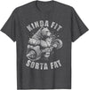Funny Bear Kinda Fit Sorta Fat Gym Weightlifting Kinda Fit Sorta Fat Funny Gym Bear Weightlifting Workout T-Shirt - Dark Heather Grey