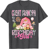 Pink Farm Cow Matching Tees Great Grandpa Of The Birthday Girl Pink Farm Cow Birthday T-Shirt - Dark Heather Grey