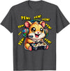 Hamster Gamer Pew Funny Video Games Vintage Boys Men Girls T-Shirt - Dark Heather Grey