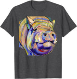 Potbelly Pig Shirt - Potbelly Pig Gifts - Potbellied Pig Art T-Shirt - Dark Heather Grey