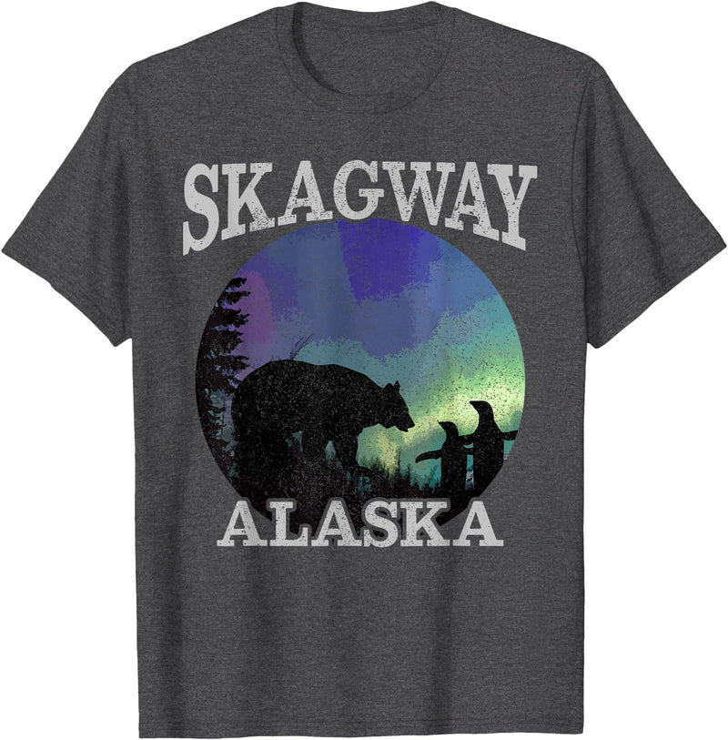 We Love Alaska - T-Shirts & Souvenirs Skagway Alaska - Polar Bear Penguin Souvenir Gift T-Shirt - Dark Heather Grey