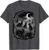 Midnight Woodland Rabbit Art Apparel Graphic Tees Creepy Black Rabbits Moonlit Forest Gothic Horror Halloween T-Shirt - Dark