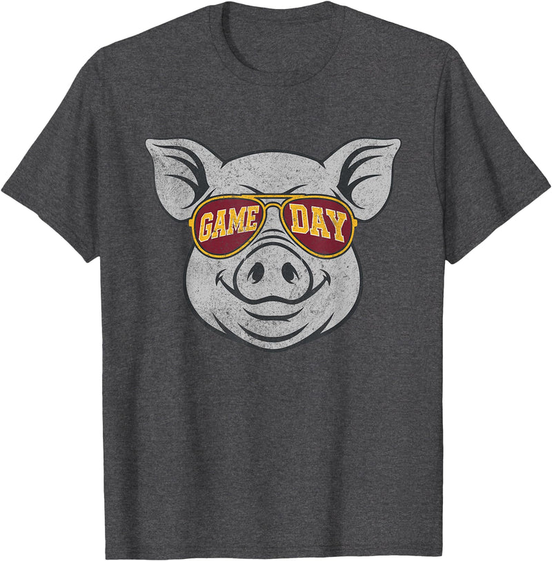 Game Day Pig Tee-TShirt Gifts Game Day Pig T-Shirt - Dark Heather Grey