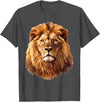 Lions and African Animals Design Lion T-Shirt - Dark Heather Grey