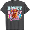 Highland Cow Easter Cute Western Farm Apparel Howdy Easter Cute Highland Cow Bunny Ears Western Easter T-Shirt - Dark
