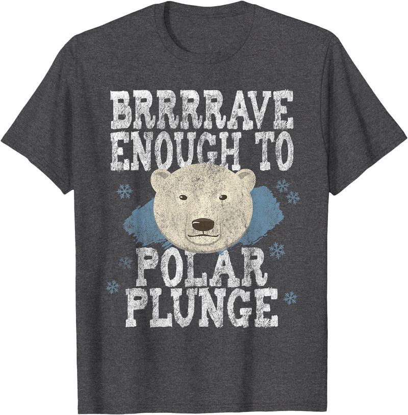 Take The Plunge Designs Funny Polar Bear Plunge Joke - Brrrr Cold Water Event T-Shirt - Dark Heather Grey