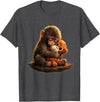 CONLEE Cute Baby Monkey Punch Viral Zoo Japan Design T-Shirt - Dark Heather Grey
