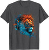 Teexpression Roaring Colors - Lion Graphic Design with a Vibrant Twist T-Shirt Small - Dark Heather Grey