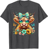Highland Cow Land of NYC Highland Cow Mama Floral Bow Glasses Butterfly Orange Teal T-Shirt - Dark Heather Grey