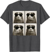 Retro Guinea Pig Portrait with Sunglasses Funny Guinea Pig Lover Cute Guinea Pig Photo Booth T-Shirt - Dark Heather Grey