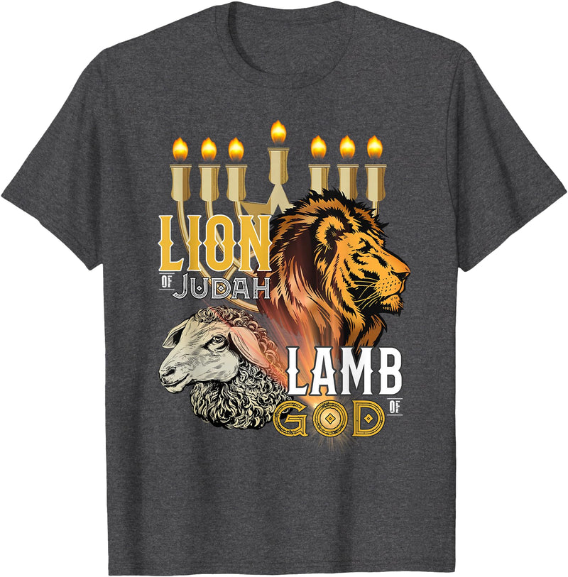 Claudia Williams Apparel Lion of Judah Lamb of God T-Shirt - Dark Heather Grey