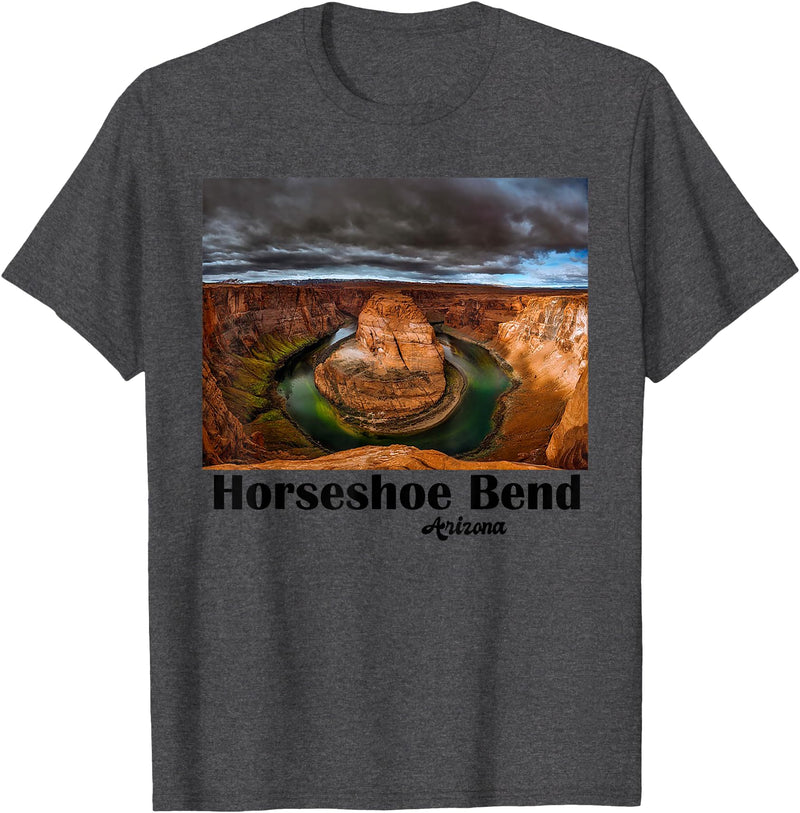 States & Travel Apparel Collection CR Historic Horseshoe Bend Souvenir Page Arizona Lake Powell T-Shirt - Dark Heather Grey