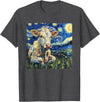 Cow Lover Co. Cow Van Gogh Style Starry Night T-Shirt - Dark Heather Grey