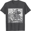 Funny Medieval Knight Rabbit Castle Fantasy Renaissance Fair T-Shirt in Dark Heather Grey