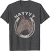 Cartba Horse Co. Funny Horse Hay Saying | Equestrian Lover Vintage Graphic T-Shirt - Dark Heather Grey