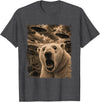 Polar Bear UFO Humor Vintage Evidence Apparel Funny Polar Bear Graphic Alien UFO Vintage Evidence Photo T-Shirt - Dark Heather Grey
