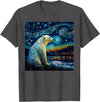 Freestyle Surrealism Starry Night Polar Bear T-Shirt - Dark Heather Grey