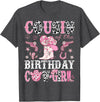 Cowgirl Disco 1st Birthday Matching Family Cousin Of The Birthday Cow-Girl Pink Disco Rodeo Western T-Shirt - Dark Heather