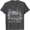 Trendy Apparel Life Is Good Hot Tub Bear Woods Explore Vintage T-Shirt - Dark Heather Grey