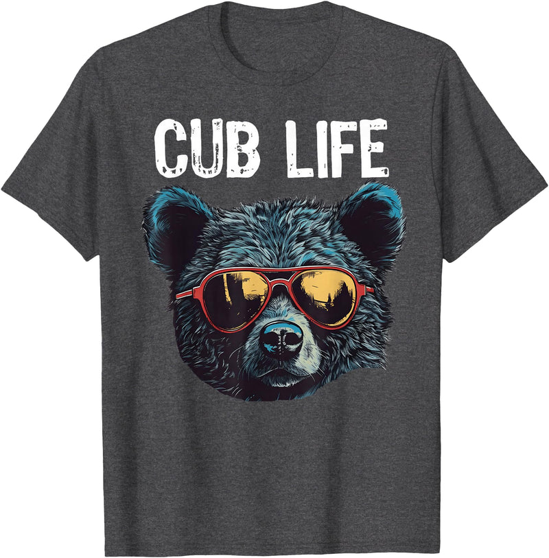 Matching Cute Bear Cub Designs for Boys & Girls Funny Bear Cub Boys Toddler Brown Black Mom Son Daughter T-Shirt - Dark Heather Grey