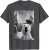 Funny Polar Bear Selfie Titanic T-Shirt - Dark Heather Grey