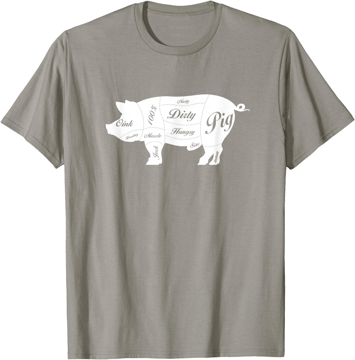 LGBTQIA+ Power Design Nasty Hungry Dirty Pig Design - Fun Gay Pig Pride - LGBTQIA+ T-Shirt - Slate Grey