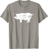 LGBTQIA+ Power Design Nasty Hungry Dirty Pig Design - Fun Gay Pig Pride - LGBTQIA+ T-Shirt - Slate Grey