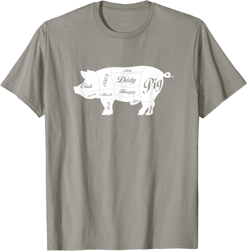 LGBTQIA+ Power Design Nasty Hungry Dirty Pig Design - Fun Gay Pig Pride - LGBTQIA+ T-Shirt - Slate Grey