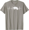 BoredKoalas Farming Farm Shirts Farmer Gifts Pig Heartbeat Pulse Farm Animal Farming Life Farmer Gift T-Shirt - Slate Grey