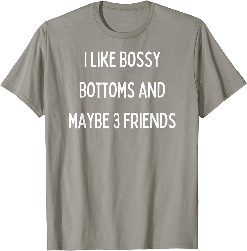SIB Sexy Bossy Bottom Gifts and Presents I like bossy bottoms and maybe 3 friends T-Shirt - Slate Grey